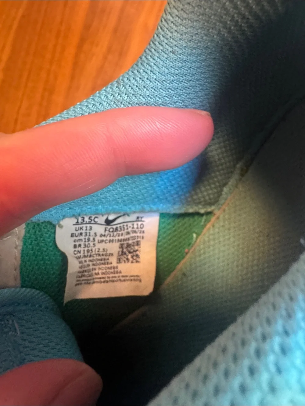 Nike Kids Sneakers - White with Teal and Green Accents